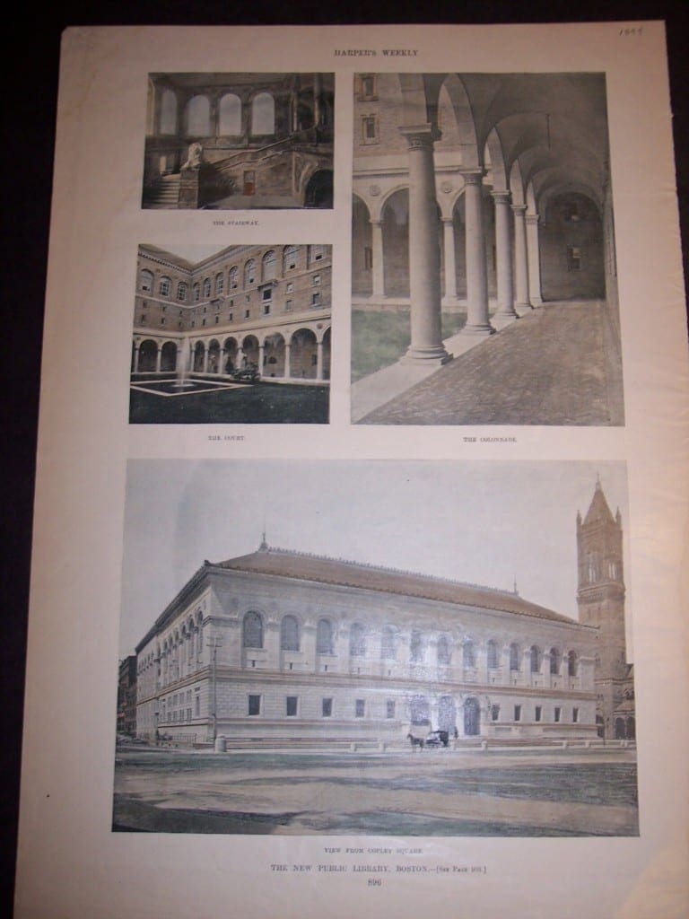The New Public Library, Boston, 1894. $60.