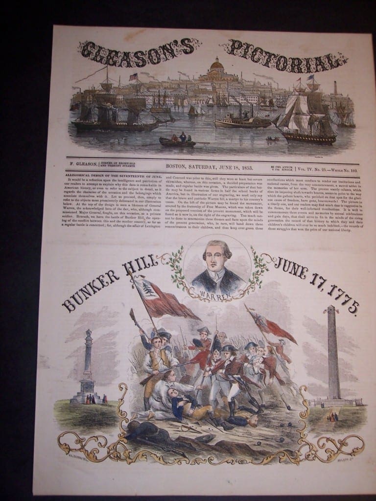 Bunker Hill, Cleason's Pictorial, June 18,1853. $70.