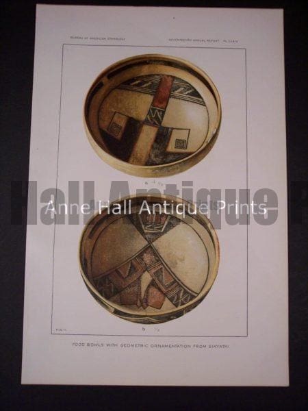 9901 is an old, American Indian, pottery, antique lithograph by the Bureau of American Ethnology which published c.1900.