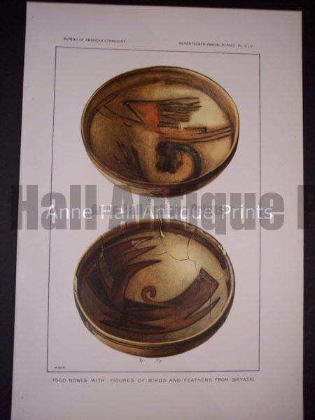 9903 is an old, American Indian, pottery, antique lithograph by the Bureau of American Ethnology which published c.1900.