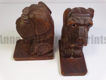 old hand carved dogs