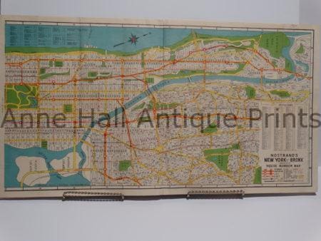 1934 Map New York Bronx is a colorful folding map of mid town new york city from the 1930's.