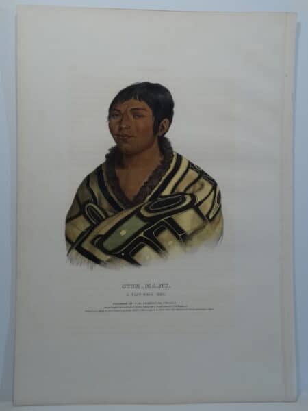 McKenney Hall Flat Head boy with Indian blanket, Montana. STUM_MA_NU folio lithograph