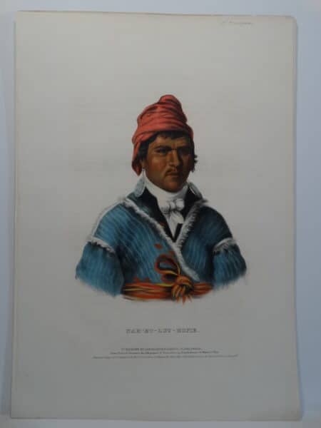 McKenney Hall NAH-ET-LUC-HOPIE. Antique hand colored lithograph.