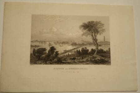 A rare German engraving of Boston in the 1850's.