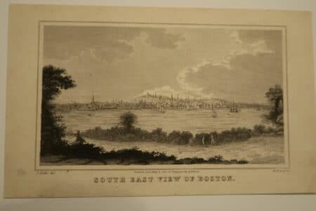 Image of an original engraving for sale, 1850 view of Historic Boston.