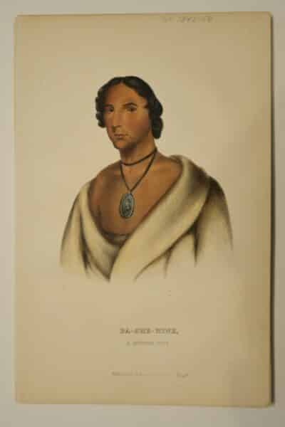 American Indian antique lithographs, by McKenney Hall, 1854-55, PA-SHE-NINE Chippewa Tribe Chief $125.