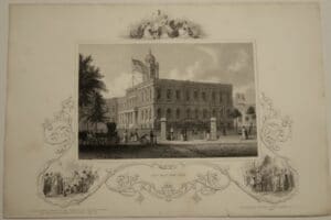 Tallis Engraving City Hall NYC, is a beautiful antique engraving, come 170 years old or so, of City Hall in New York City.
