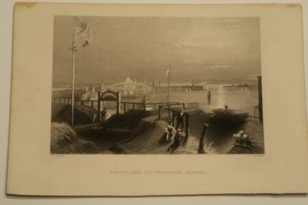 The image is of an original engraving sourced from the 19th century book entitled "Myers Universum," c.1850.