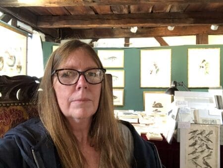 Did you know this about us Anne Hall, is serious &, an amazing antique prints and rare maps dealer! This picture is of Anne, with her super store of old maps & prints, on Bowens Wharf Newport RI, in America.
