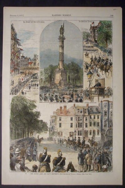 The Boston Army and Navy Monument, October 6, 1877. $60.