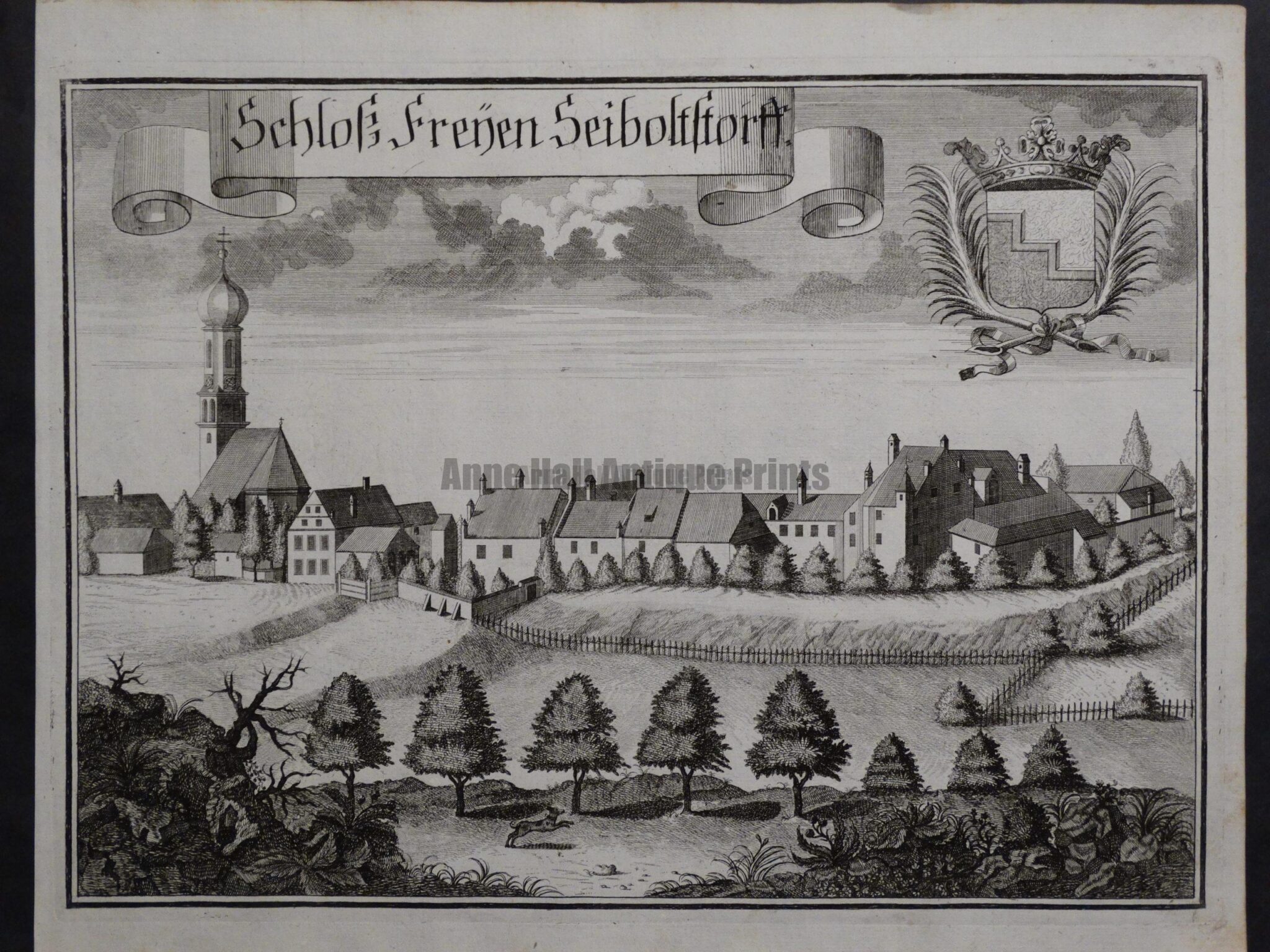 Werning Bavaria Rare Castle Engraving 1703(8). $300.