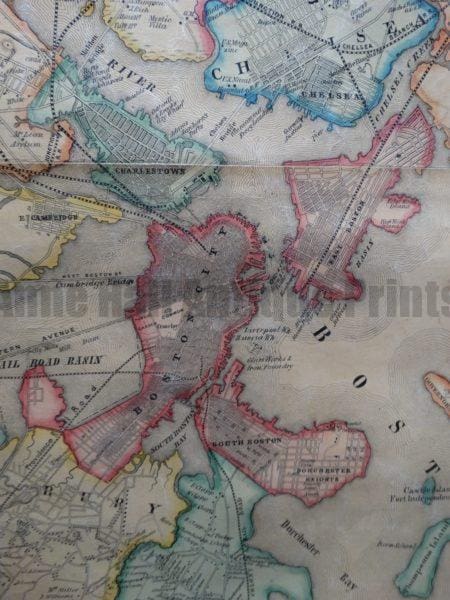 Map of The City and Vicinity of Boston, 1852 (Close Up 3)
