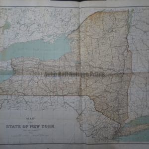 Attractive large map of New York state by Julius Bien lithographer.