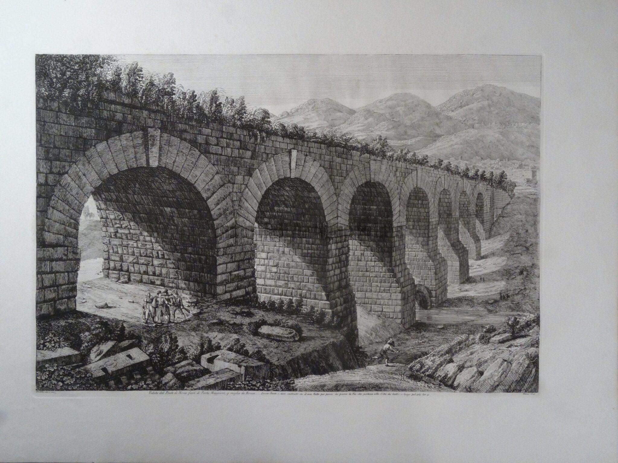 Veduta del Ponte di Nona, Roma 1823