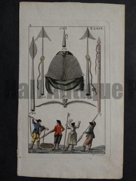 old whaling engraving harpoons