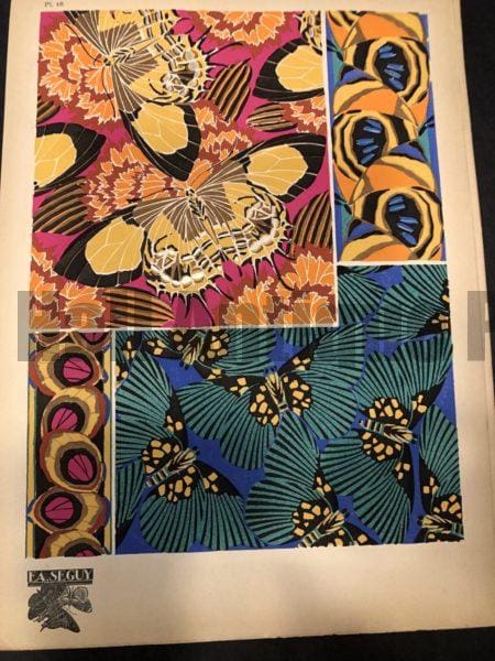 Eugene Seguy, Pochoir, Butterflies pattern plate 18. Paris, 1926.  